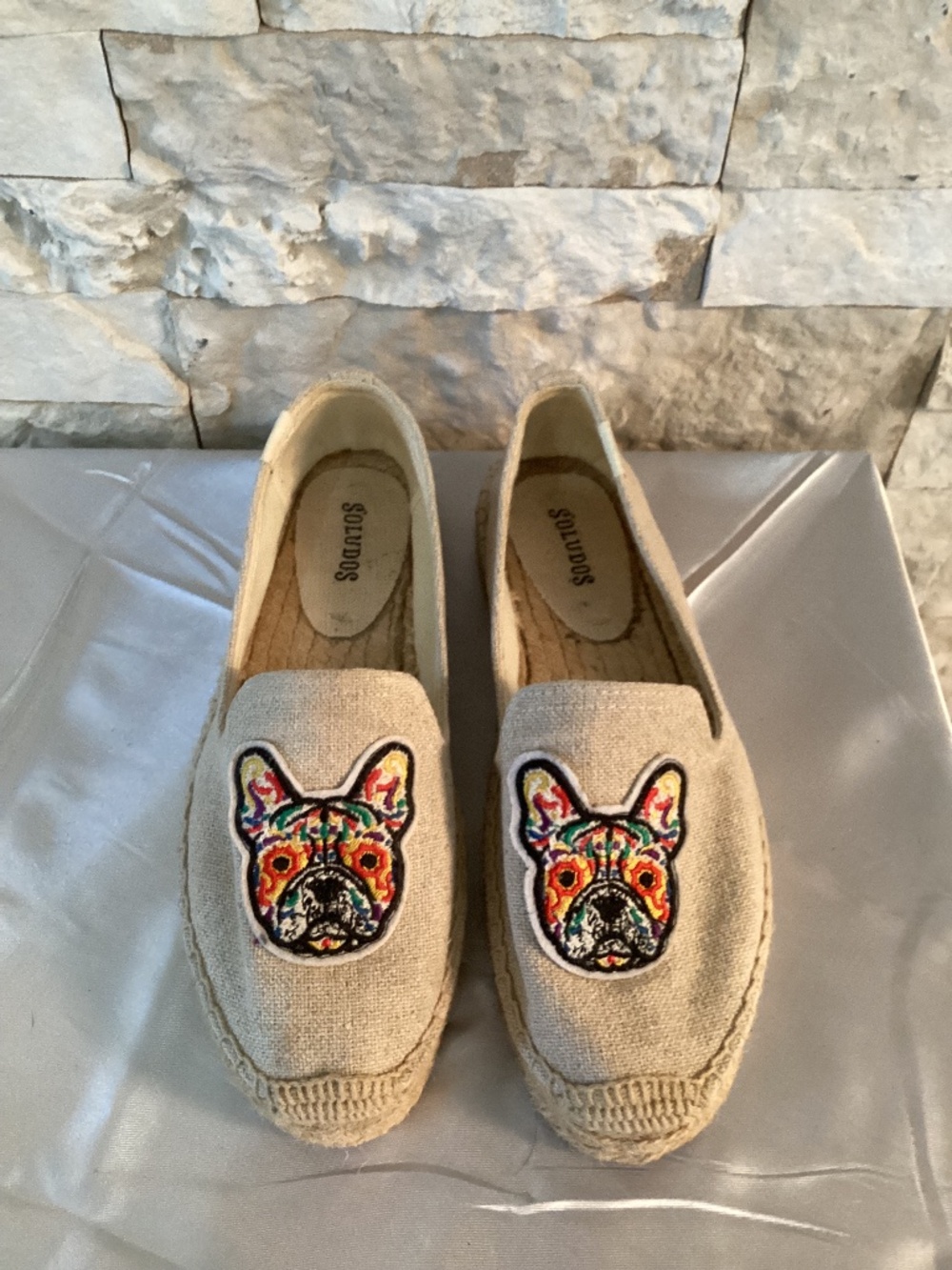 Soludos Anthropologie Frenchie Embroidered Platform Espadrilles